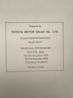 自動車整備書　TOYOTA LAND CRUISER REPAIR MANUAL CHASSIS&BODY: No.98154　TOYOTA MOTOR SALES CO., LTD. Export-Technical Department Haruhi Center: 7th Printing June 1978　トヨタ ランドクルーザー 修理マニュアル シャーシー＆ボディ(No.98154)　トヨタ自動車販売輸出技術部春日センター 1978年6月発行 第7版