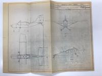 資料　AM3C: Aerfer – Aeronautica Macchi　アエルフェル/アエロナウティカ・マッキ AM.3C 軽攻撃・観測機 リーフレット・青焼き図面ほか資料一式