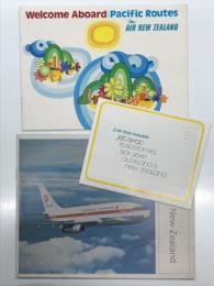 ニュージーランド航空 機内配布用冊子　NAC: Air Atlas of New Zealand 路線図 / Welcome Aboard: Pacific Routes Air New Zealand 機内案内: ようこそエア・ニュージーランドへ　太平洋路線 / Air New Zealand Jet Shop Gifts & Souvenirs エア・ニュージーランド ジェットショップ ギフト＆おみやげカタログ　3点セット　