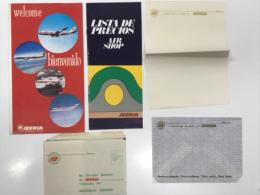 イベリア航空 機内配布レターセットほか　Welcome bienvenido 専用紙ケース / Lista de Precios Air Shop IBERIA / a borde de un avion de IBERIA 専用便箋1枚 / a borde de un avion de IBERIA 専用封筒1通 / アンケート用紙1枚　5点セット