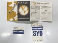 Qantas Far East Route Flight Guide カンタス航空 極東路線フライトガイド、レターセットほか　6点セット