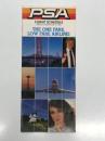 航空時刻表　PSA Flight Schedule Effective September 8, 1982: The One Fare. Low Fare Airline！　 パシフィック サウスウエスト航空 フライトスケジュール 1982年9月8日より有効: 単一運賃・低価格の航空会社！