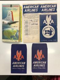 アメリカン航空 1956年 航空時刻表 / 路線マップ / チケットホルダー　4点セット