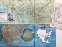 アメリカン航空 1956年 航空時刻表 / 路線マップ / チケットホルダー　4点セット
