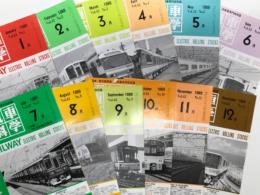 電気車の科学 1989年1月号～12月号　12冊セット　掲載記事: 東京急行電鉄1000系、西武鉄道4000系、JR東海キハ85系、JR東日本651系、西日本鉄道8000系、阪急電鉄8000・8300系、JR四国2000系、JR西日本221系、東京都12号線用リニアモータ駆動車両、JR西日本100N系、名古屋市交通局2000形、JR九州811系、京阪電気鉄道8000系、JR東日本京葉線新木場開業、閑散線区向気動車の現状と今後、横浜博用HSST、営団半蔵門線半蔵門-三越前間延伸開業、腰掛軽量化・最近の窓回りと内装、わたらせ渓谷鉄道の開業、高千穂鉄道の開業、北海道ちくほ高原鉄道の開業、車両用塗料の技術、神戸新交通六甲アイランド線の施設車両、TGV-A線の開業、平成筑豊鉄道の開業、くま川鉄道の開業 ほか