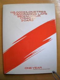 Panasonic TOYOTA Racing  115000KILOMETAES 7300RAICING LAPS 361KM/HOUR 17RACES 2CARS  
ONE YERA The story of Toyotas Formula 1 debut