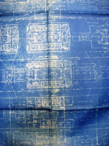 先の大戦中の貴重な資料 学校の軍事工場化計画図面（青焼き）A