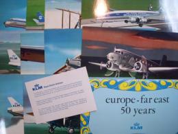 KLMオランダ航空　ヨーロッパ－極東間就航50周年記念　ポストカード　10枚セット