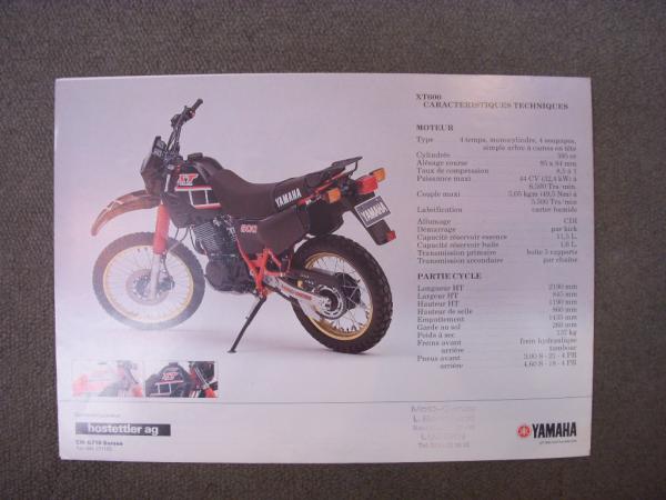 ヤマハ バイクカタログ フランス語版 XT600 2枚セット / 古本、中古本