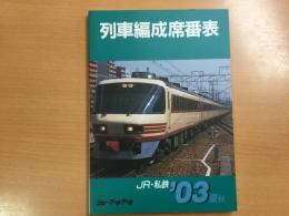 列車編成席番表 '03夏秋