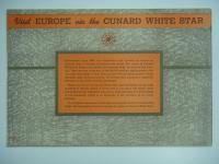 パンフレット CUNARD WHITE STAR : FIRST CLASS