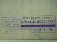 鉄道 青焼図面 3000V ELECTRIC LOCOMOTIVE 6-WHEELED BOGIE ARRGT 東京芝浦電機株式会社 1956年ほか 2点セット