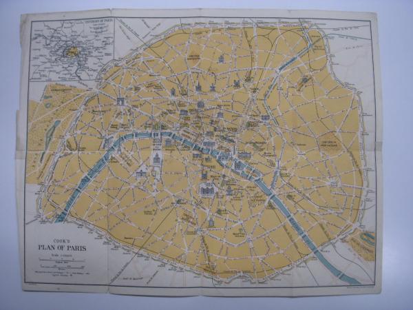 戦前の観光地図: Cook's Plan of Paris: パリ市内地図 / 古本