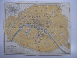 戦前の観光地図: Cook's Plan of Paris: パリ市内地図