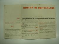 戦前のリーフレット: Special Reduction on Swiss tickets: Switzerland 1935/36: 冬のスイス旅行チケット割引 1935/36