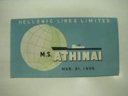 進水記念絵葉書　HELLEING LINES LIMITED: M.S. ATHINAI: MAR. 21, 1956: IINO Shipbuilding Engineering Co, LTD. Maizuru Shipyard