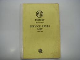 洋冊子　MG Midget (Series TG): Service Parts List: Fourth Issue: BMC