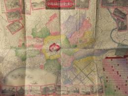 東京精測新図 明治21年 東京高崎乃前橋間鉄道線路略図 約50x71センチ 和田米三印刷 大村恒七