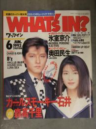 WHAT'S IN？ ワッツイン 1993年6月　森高千里vsカールスモーキー石井 対談 氷室京介 奥田民生 B'z 米米CLUB LUNA SEA HOUND DOG