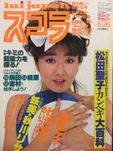 スコラ 19年5月26日 No 27 辻沢杏子 両面水着ピンナップ付き 松田聖子 カンペキ大百科11p 秋川リサ ヌード10p 辻沢杏子 セクシーショット6p 鹿間ケイ ヌード10p 大島郁美 ヌード10p 愛田洋子 ビキニ4p カロリーヌ ヌード6ｐ 桑田靖子 清田益章 他 ブック