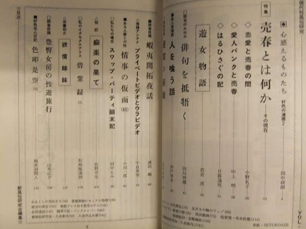 現代性風俗研究 新風俗研究会編集 Vol.3 辰巳出版 特集 売春とは何か