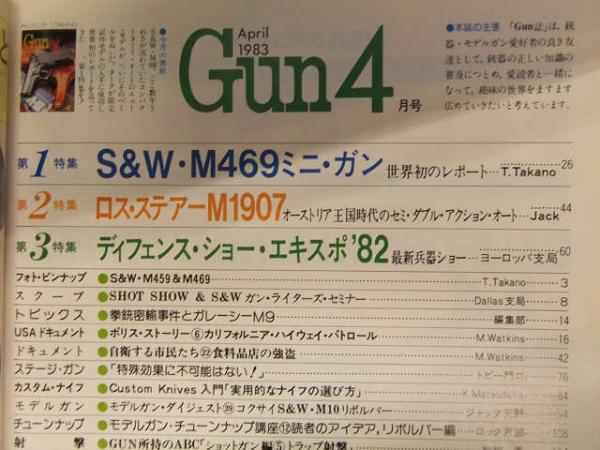 月刊 Gun誌 1983年4月 S&W M469ミニ・ガン ロス・ステアーM1907