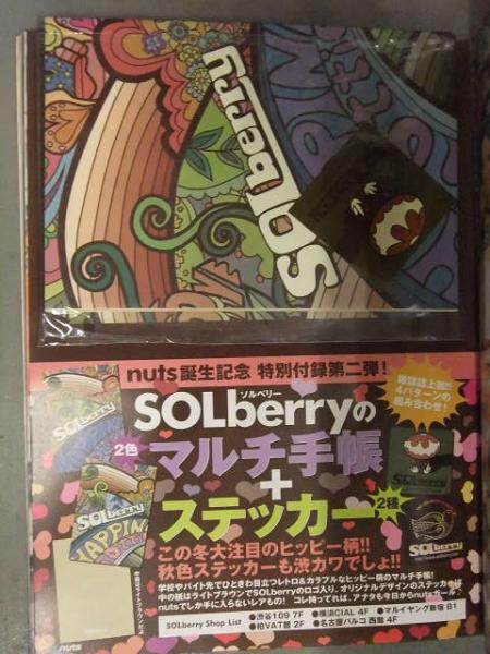 Happie nuts ハピーナッツ 2004年12月 付録ソルベリーヒッピー柄マルチ