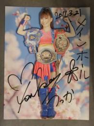 直筆サイン入　藤本つかさ ポートレート　女子プロレスラー　アイスリボン 2011年3月21日　日付入り 
