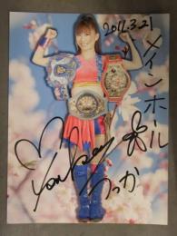 直筆サイン入　藤本つかさ ポートレート　女子プロレスラー　アイスリボン 2011年3月21日　日付入り 