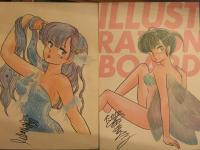 高橋留美子　複製原画　2種2枚セット　36ｘ25.5センチ　額縁付　オリジナルキャラクター イラスト
