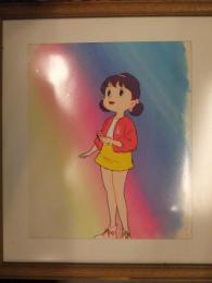 ひみつのアッコちゃん　セル画　背景付　35ｘ26.5センチ　額縁付　赤塚不二夫　全身