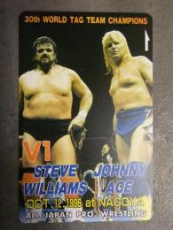 プロレス 未使用テレカ スティーブ・ウィリアムス ジョニー・エース　1996年名古屋　全日本プロレス　世界タッグ王座　50度数