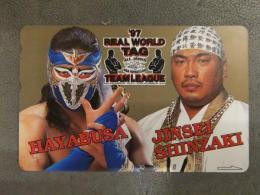 プロレス 未使用テレカ ハヤブサ＆新崎人生　50度数　テレホンカード