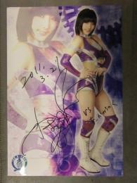直筆サイン入り 真琴 ポートレート　女子プロレスラー　アイスリボン　2011年3月21日　日付入り