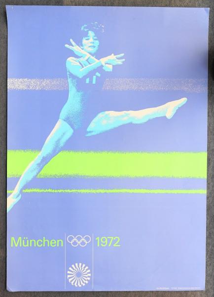1972 Munich Olympics: Gymnastics Poster, Sports Series, 1968