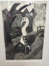 銅板画　「死者の網膜(詩人の死)」