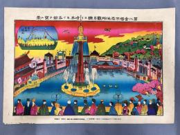 第二会場不忍池畔観月橋ヨリ噴水及ビ各館ヲ望ム景