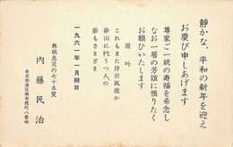 内藤民治葉書（印刷/年賀）