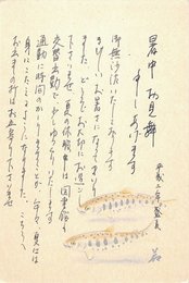 清原令子葉書（ペン/暑中）