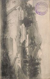 箱根旧関所絵葉書葉書（印刷）