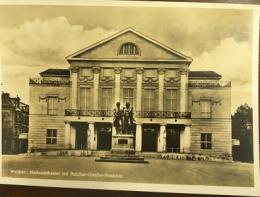絵葉書　Weimar.  Nationaltheater mit Schiller-Goethe-Denkmal