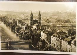 絵葉書　München. Isarpartie mit Gebirge