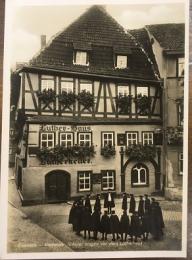 絵葉書　Eisenach - Kurrende-Schüler singen vor dem Lutherhaus