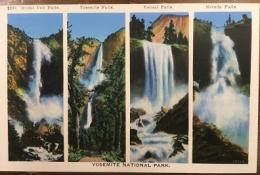 絵葉書　1299  Bridal Veil Falls. Yosemite Falls. Vernal Falls. Nevada Falls.--YOSEMITE NATIONAL PARK.