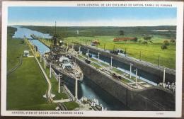 絵葉書　VISTA  GENERAL DE LAS ESCLUSAS DE GATUN, CANAL DE PANAMA （GENERAL VIEW OF GATUN LOCKS, PANAMA CANAL）