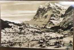 絵葉書　Grindelwald(1037m) Wetterhorn(3700m)