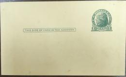 1c. Green Jefferson U. S. Postal Card