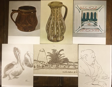 絵葉書セット バーナード・リーチ作品 陶器三種・素描三種