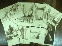 絵葉書セット　EIGHT POST CARD SKETCHES OF MOUNT VERNON  AND ONE HOUDON BUST OF WASHINGTON