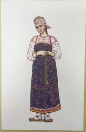 絵葉書　Young girl's clothes, Archangel Province